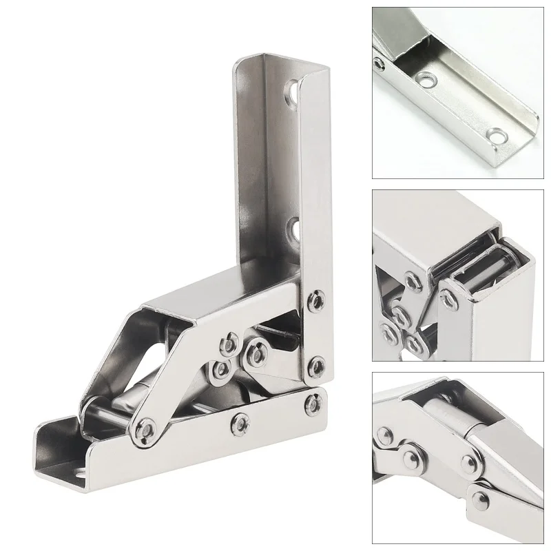 2 Stück/Set 90-Grad-Klappbeschlag für Türen/Regale, verdeckte Halterung, Tischhalter, Möbelteile, 90/180-Grad-Flachfeder-Klappbeschläge – Detail 6