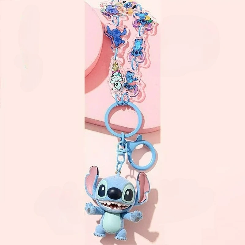 ディズニー漫画ステッチかわいい植毛立体ペンダント、バックパックオーナメント、キーホルダー、誕生日プレゼント