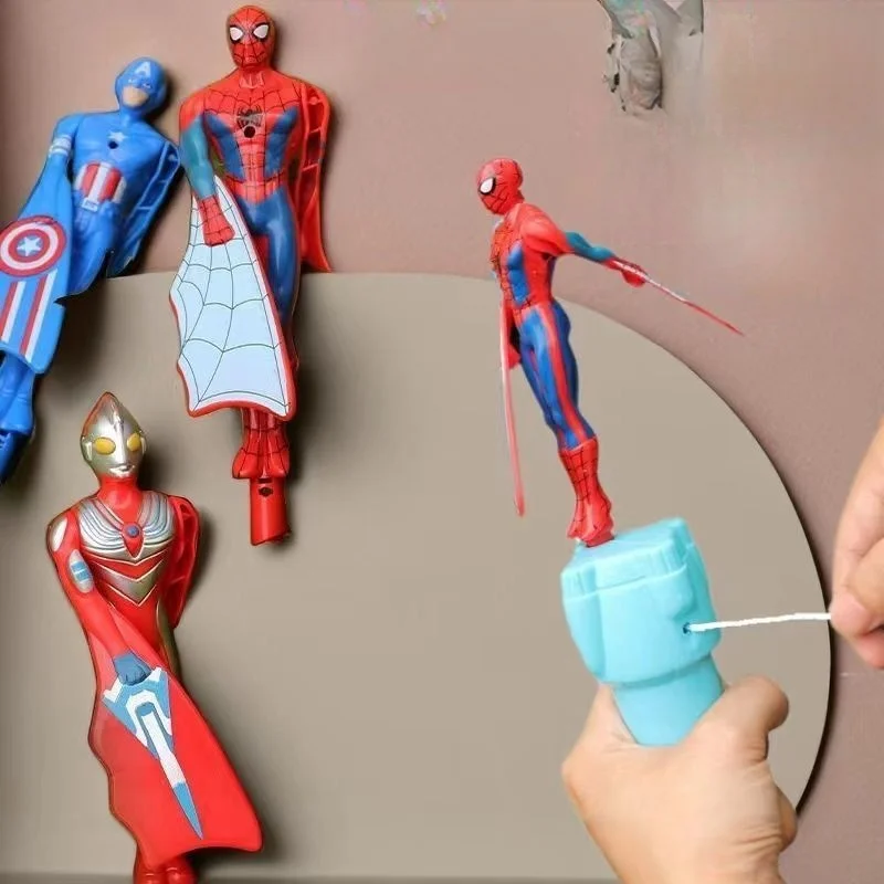 

Marvel Super Hero Series Dolls Spinning Flyer Iron Man Spider Man Captain America Funny Toys for Kids Outdoor Game Birthday Gift