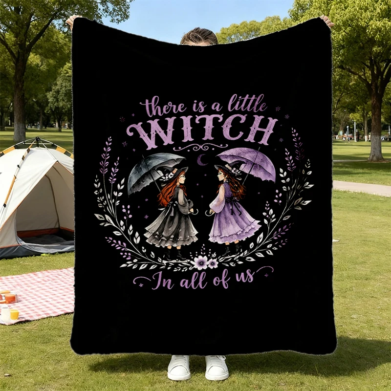 Owens Sisters Flannel Blanket, There's A Little Witch in All of Us Flannel Blanket