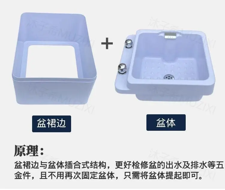 Acrylic Wash Foot Basin Removable Foot Massage Shop Feet Bathing Basin Tub for Nail Beauty Pool