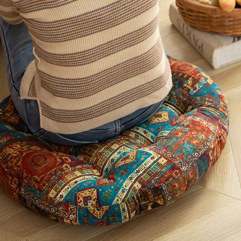 Bohemian Ethnic Style Cushion Moroccan Tatami Futon Office Chair Cotton Linen Cushion Japanese Thickened Floor Lazy Fart Cushion