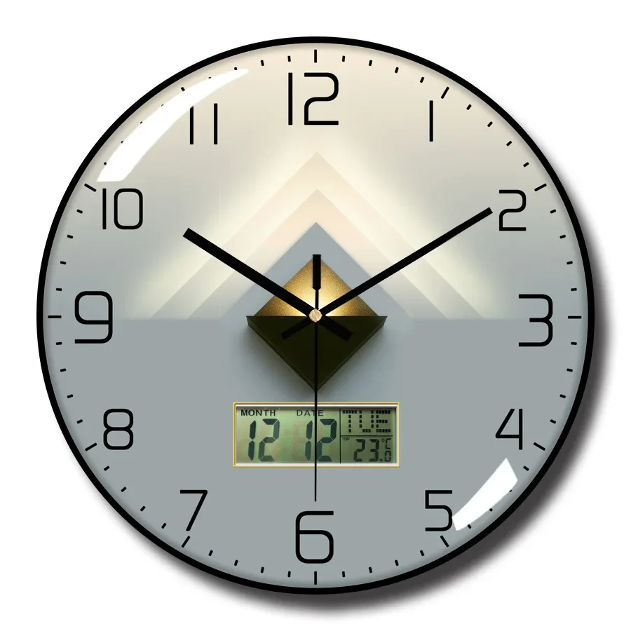 LED Calendar Display Wall Clocks Top Brand Luxury Home Decoration Hang Clock English Perpetual Calendar Electronic Quartz Clocks