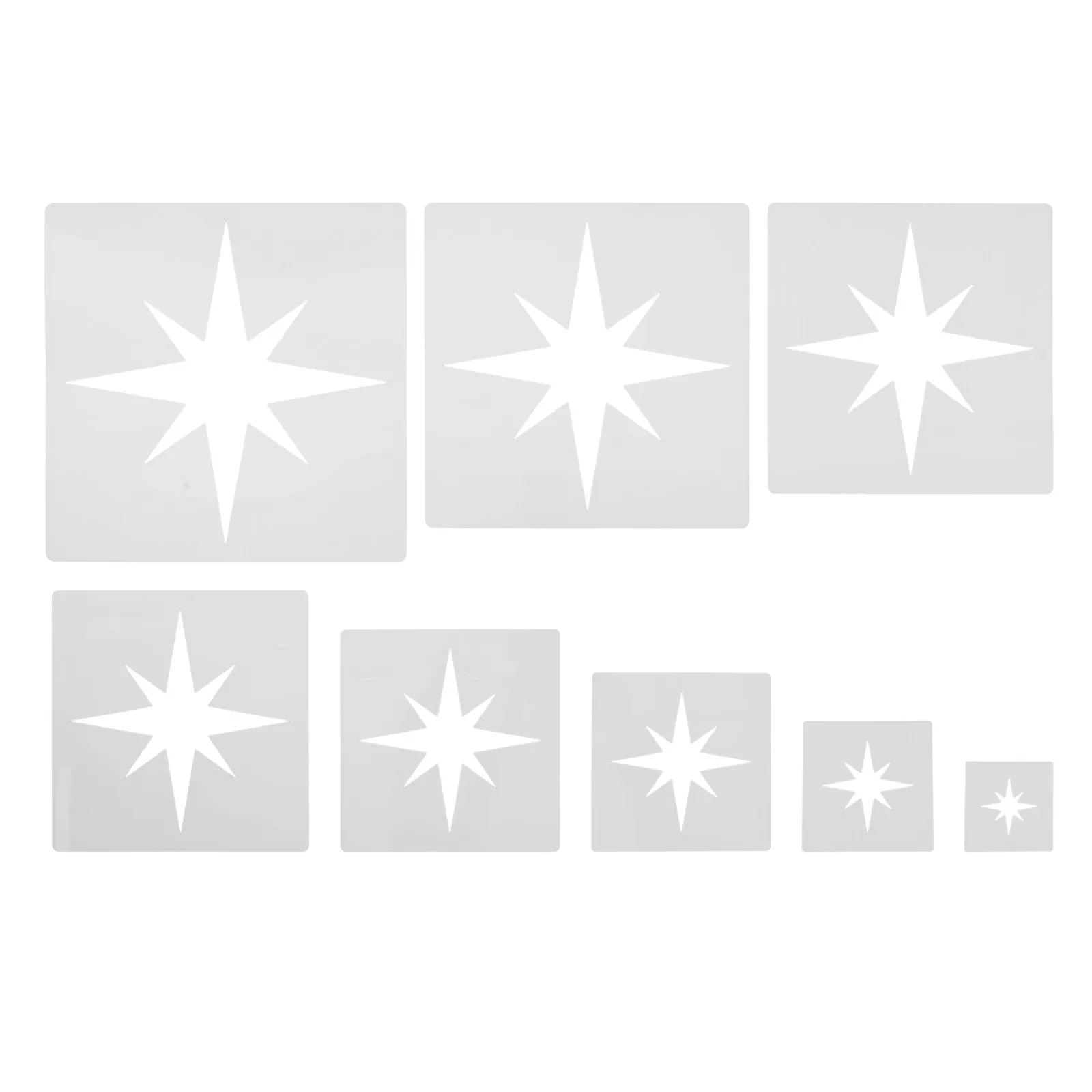 8Pcs Star Stencil Kit Precision Cut Reusable Plastic Template for Painting Drawing Stencils for Crafts Wall Fabric Decoration