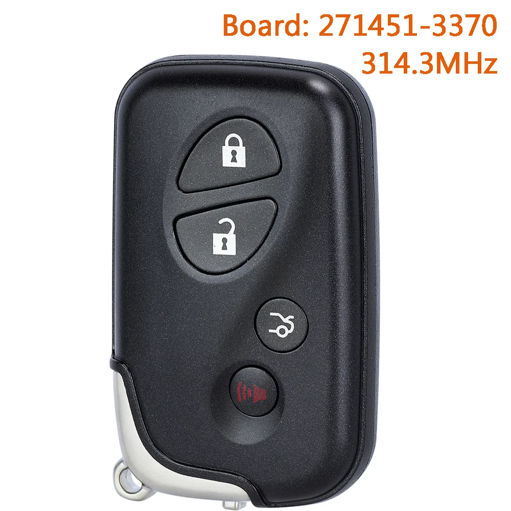 

KEYECU 271451-3370 314.3MHz Smart Remote Car Key Fob for Lexus ES350 IS250 IS350 GS350 LS460 HYQ14AAB 4 Buttons