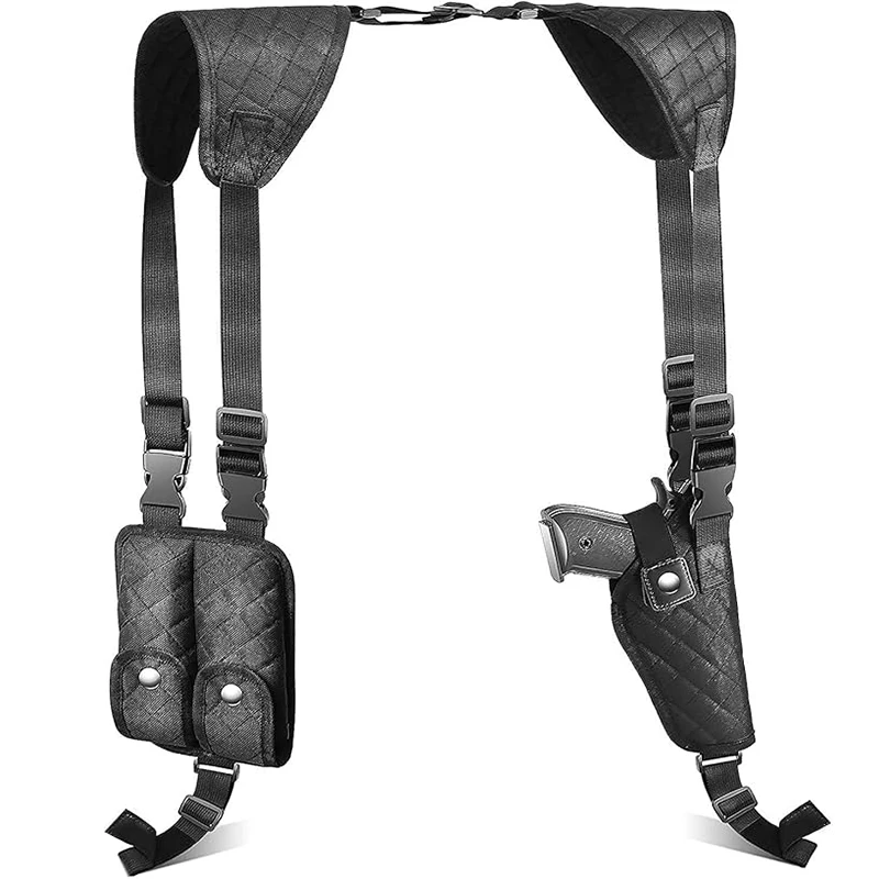 Tactical Shoulder Holster Concealed Carry Gun Holder Double Magazine Pouch Adjustable Underarm Pistol Holster Outdoor Hunting