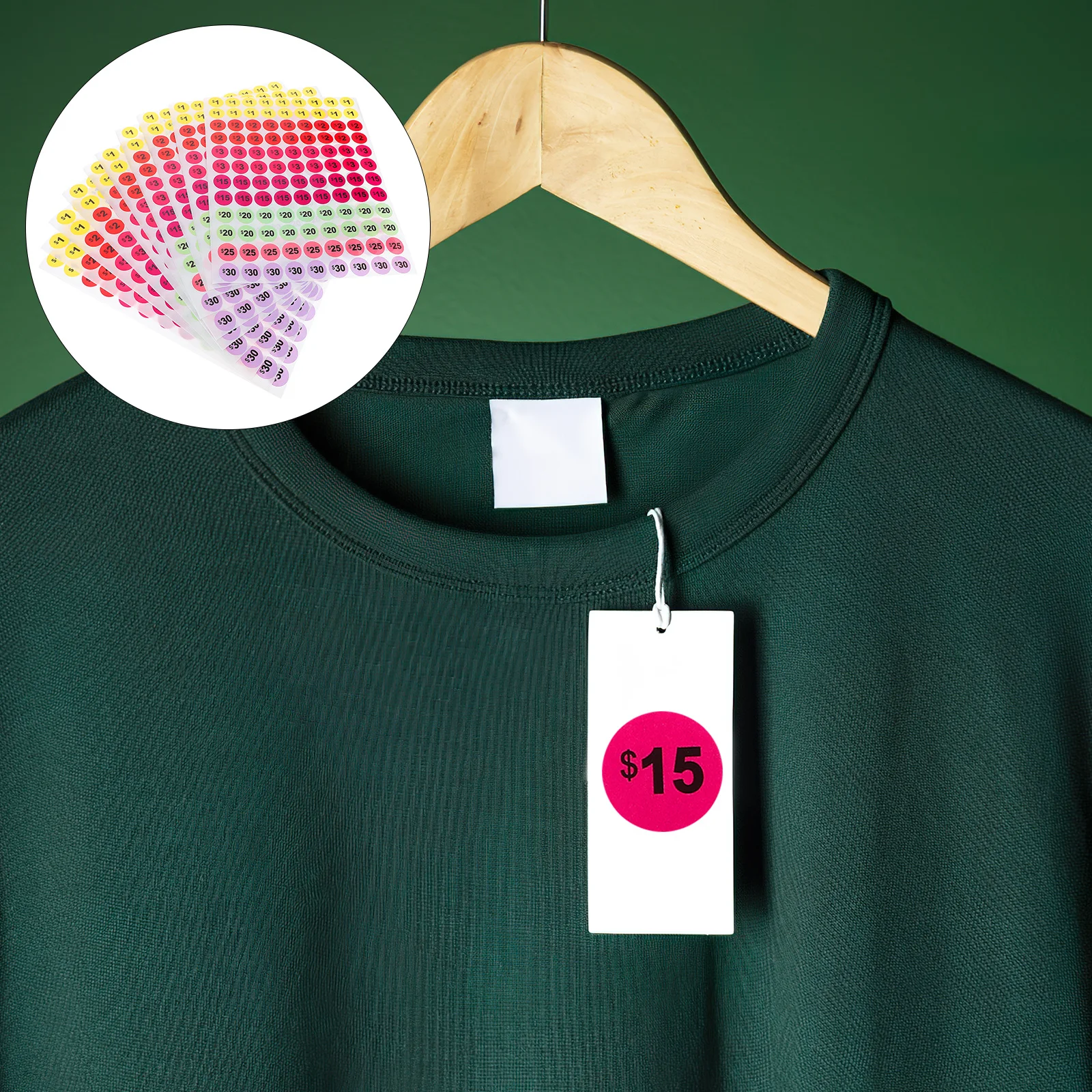 10 أوراق ملصقات ملصقات الأسعار الملونة ذاتية اللصق للسوبر ماركت متاجر بيع بالتجزئة الأعمال الصغيرة شارات التسعير المستديرة #4