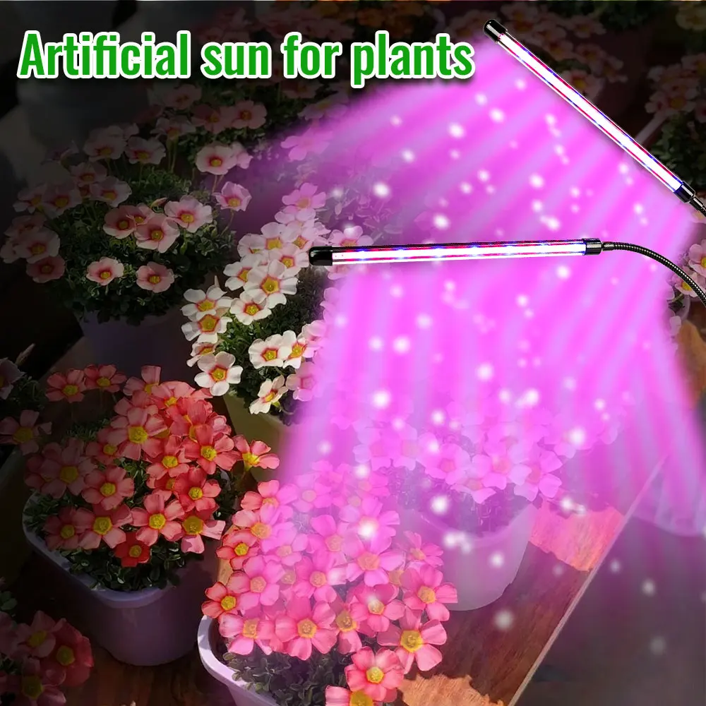 Full Spectrum LED Plant Growth Light with 10 Levels Adjustable Brightness 3H/9H/12H Timed Indoor Garden Vegetable Growth Light