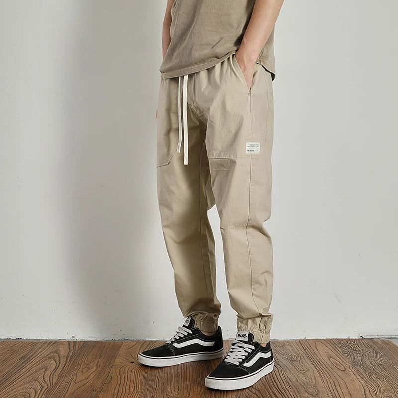 Летние быстросохнущие и устойчивые к царапинам тканевые обвязки для ног повседневные брюки мужские карго с подставкой эластичная Удобная Талия b