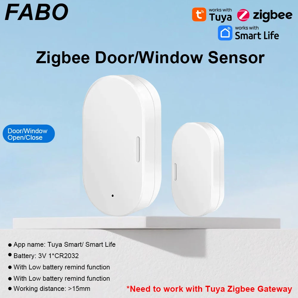 

Tuya zigbee Door Window Sensor Wireless Open Close Detector Home Security Alarm Smart Life APP Alert Alexa Google Compatible