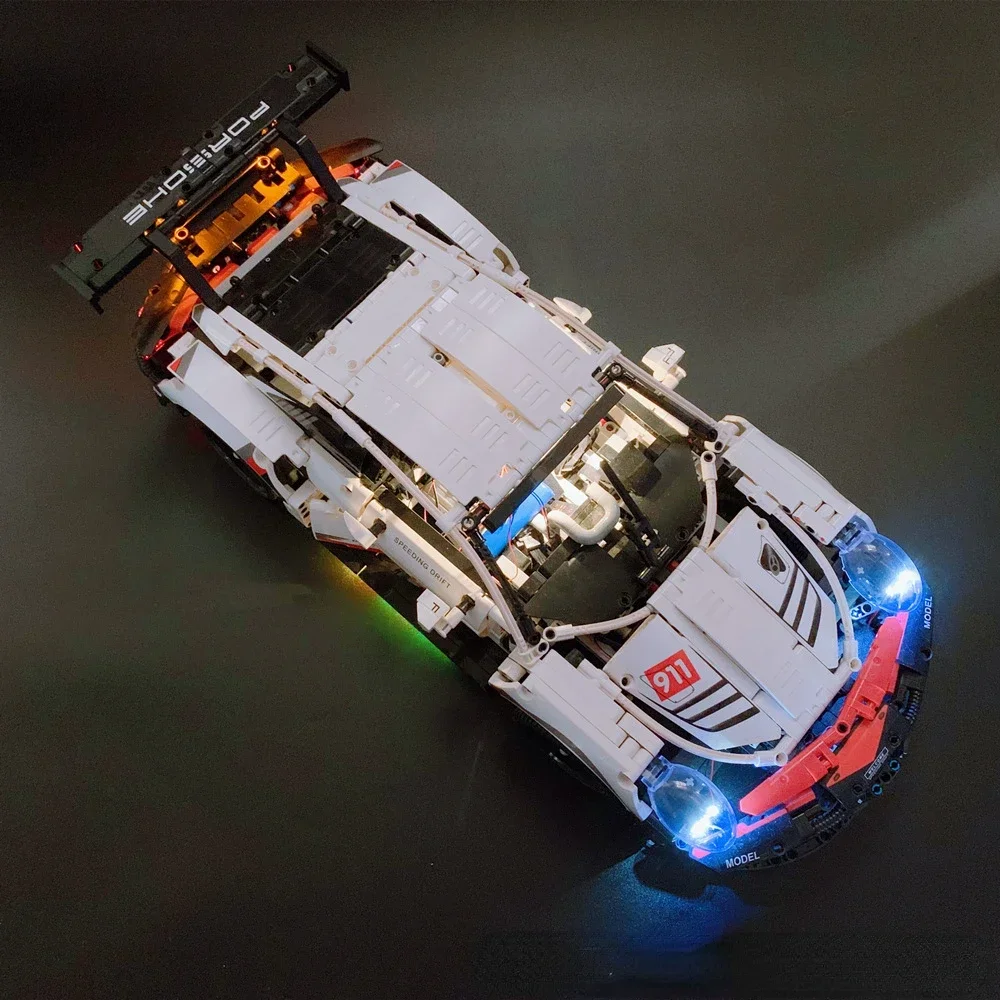 Led Light Kit For 42096 911 RSR Compatile With 20097 White Super Racing Car DIY Lamp Toys Gift Set Not Included Building Blocks