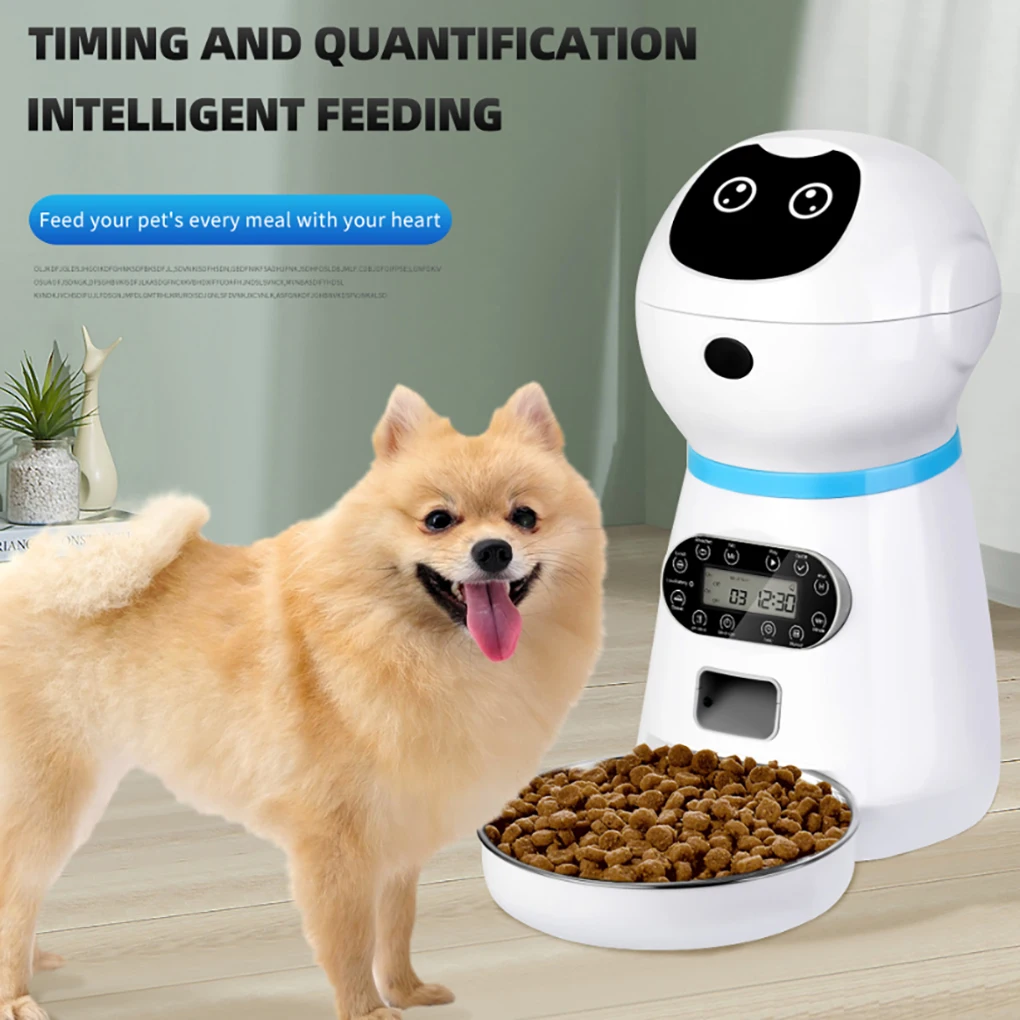 

3.5L Automatic Pet Feeder Smart Food Dispenser With Voice Record Screen Timer Stainless Steel Bowl For Cats Dogs Supplies