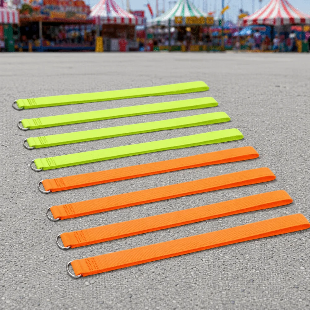 5PCS Flexible Adjustable Race Bands Hook and Loop Polyester Leg Bands Metal Ring Elastic Relay Race Straps Team Building