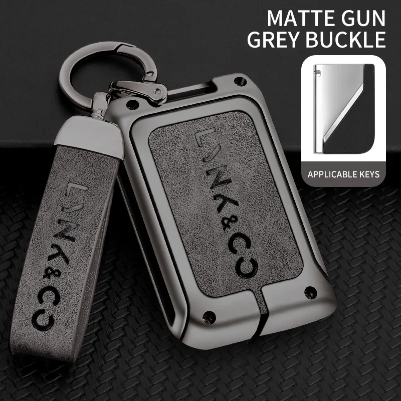 

Zinc Alloy leather TPU key chain car remote key cover case key bag Shell holder protector for Lynk & Co 05 06 09 auto accessorie