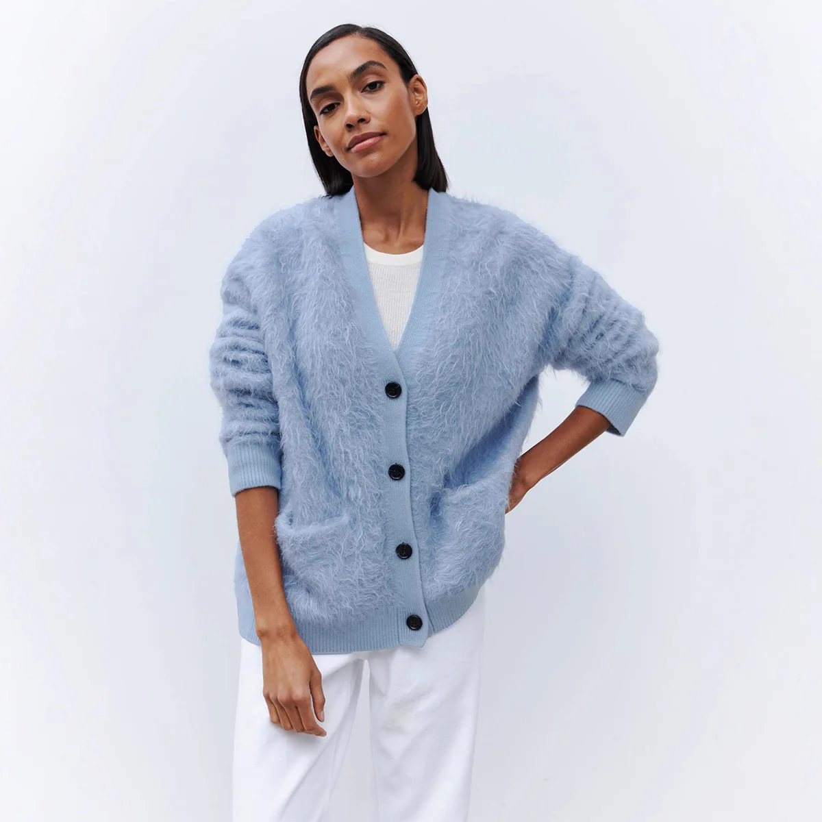 Suéter de terciopelo Cárdigan para mujer 2025 Otoño e Invierno estilo perezoso suéter de punto suelto suéter cálido cárdigan