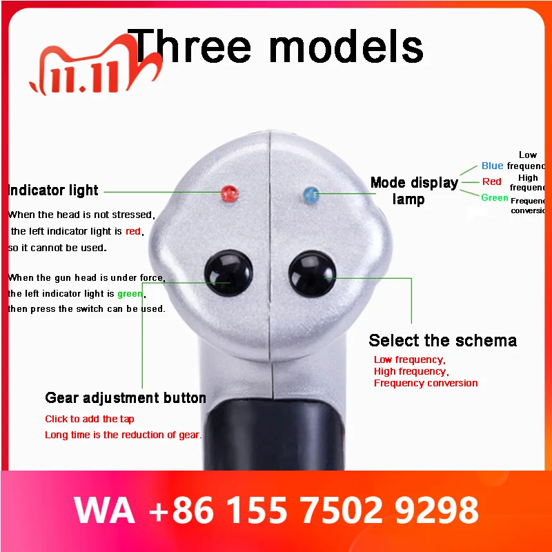 4 Heads Spine Chiropractic Adjusting Instrument 800N Pulse Massager Adjus Massage Dei Relax Nere and Muscles