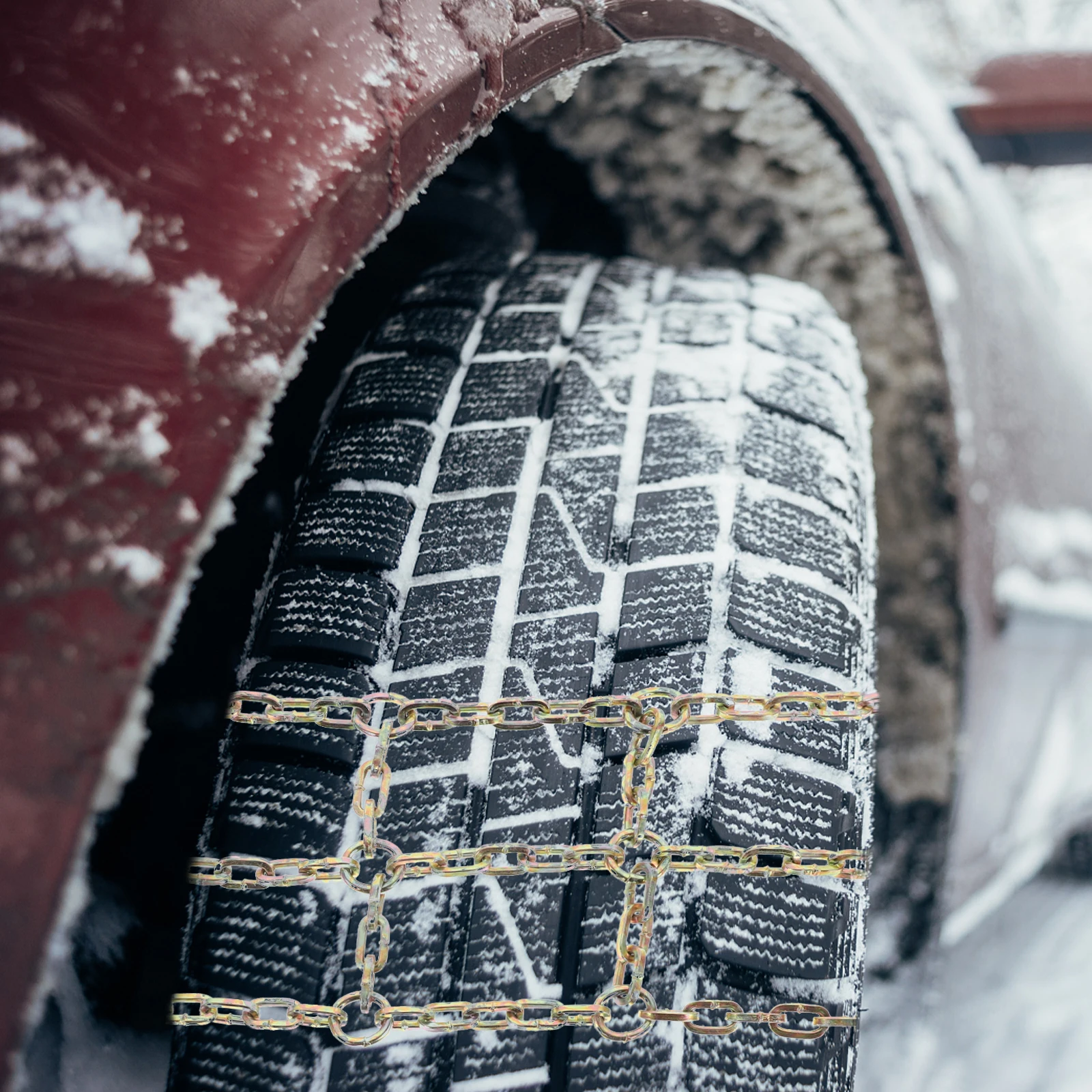 

Tire Chains Universal Car Winter Strap Steel SUV Wheel Ice Snow Chain Balance Design Safe Engineering Wear Resistant Pad Protect