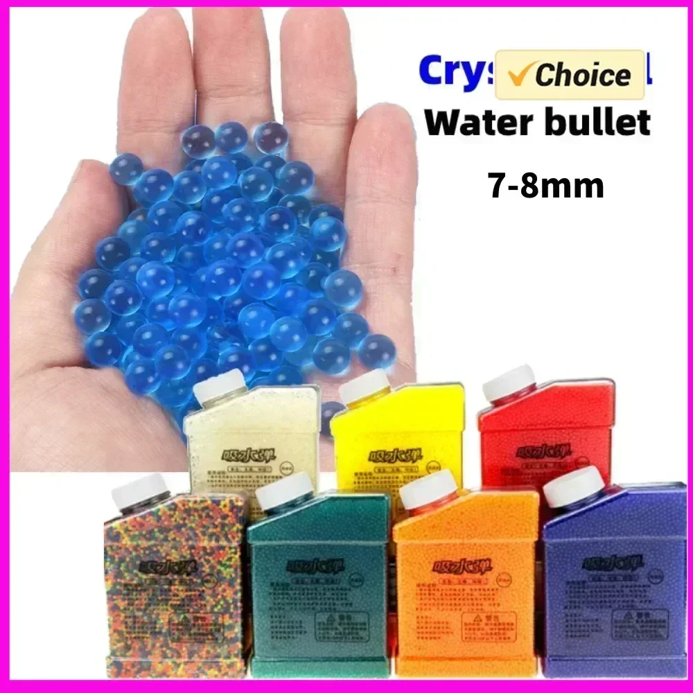 50000 pièces billes d'eau boules cristal coloré enfants pistolet à eau jouet 7-8mm BB pistolet bouchon pistolets granulés jouet bombe d'eau accessoire