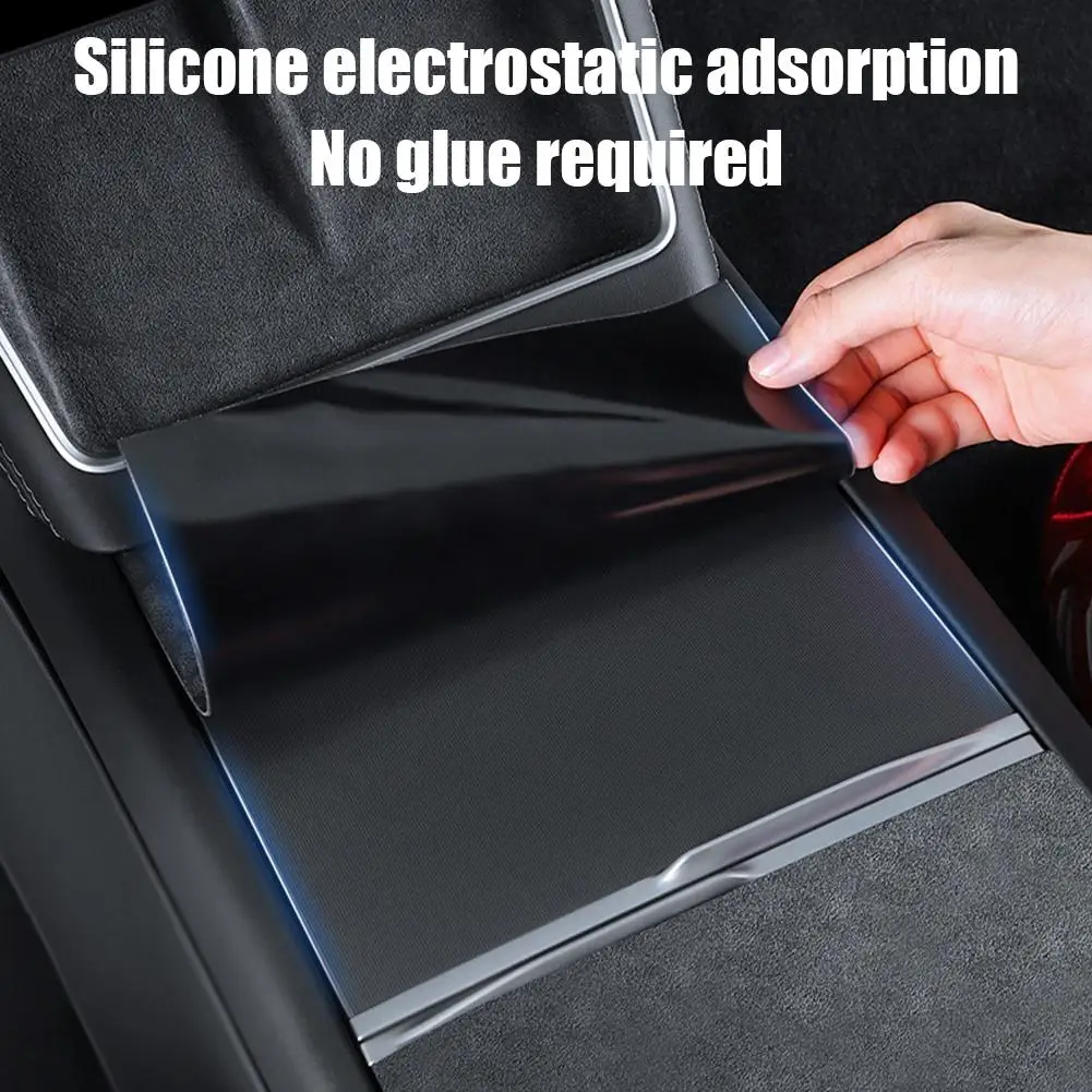 Protezione della console centrale in pelle scamosciata per Tesla Highland 2024 Pellicola adesiva per copertura del pannello centrale per Tesla Model Y Juniper 2025 G4R1