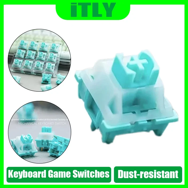 Interruptores de teclado mecânico de 3 pinos, resistentes à poeira, hastes de interruptor de teclado mecânico: azul, interruptor linear de teclado