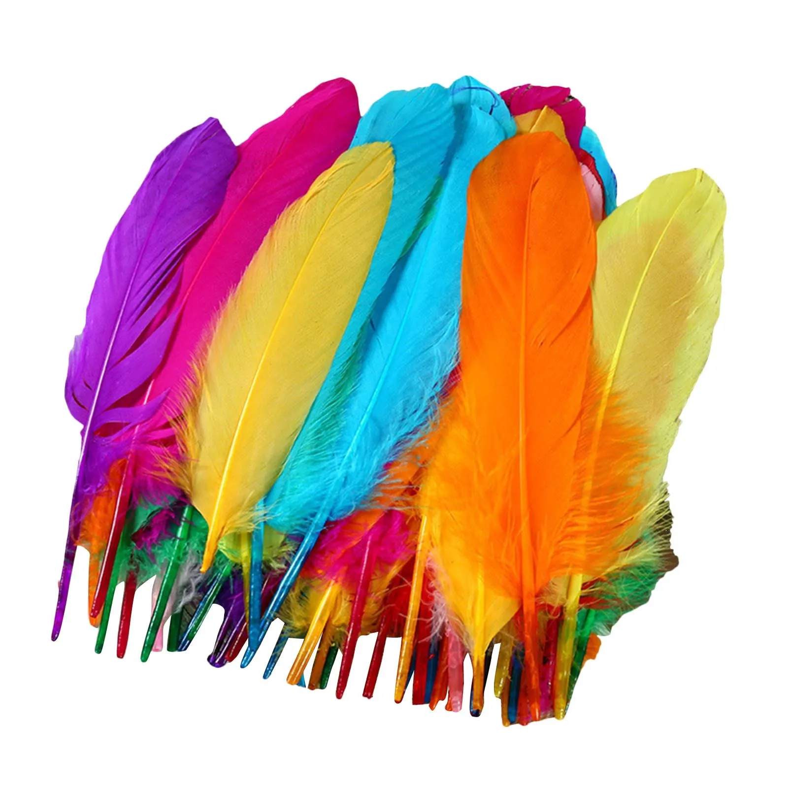 50Pcs Colorful Natural Feathers Art Crafts Decorative Goose Feather Soft Plume Feathers Assorted Color Nature Feathers For DIY