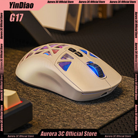 Yindiao G17 Mouse Bluetooth Wireless Mouse 3mode Gaming Mouse Paw3325 10000dpi Light Weight Game Mouse Rgb Backlit Custom Gift