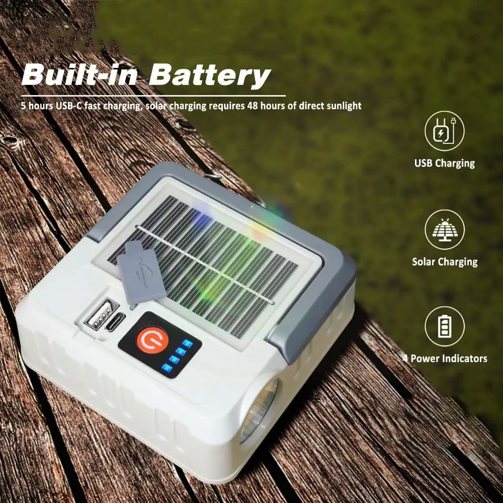 

With Hook Solar Lights UBS Charging Solar Powered Outdoor Hanging Lights Dual Light Source Multifunctional