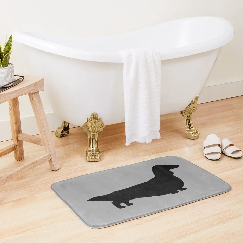 

Longhaired Dachshund Silhouette(s) Long Haired Wiener Dog Bath Mat Absorbent Carpet For Bathroom Kitchen Carpet For Toilet Mat