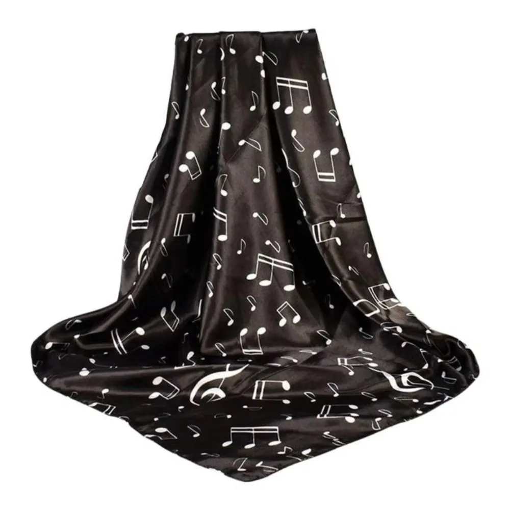Elegant Breathable Musical Note Shawl Large Lightweight Square Scarf Neck Wrap Hair Band Square Headscarf Men