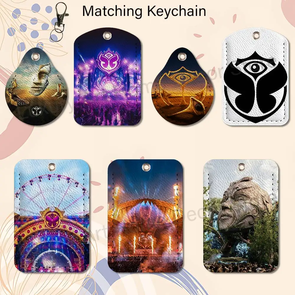 T-Tomorrowlands Premium PU Leather Card for Daily Use Holder Card Case with Metal Carabiner Customizable Design