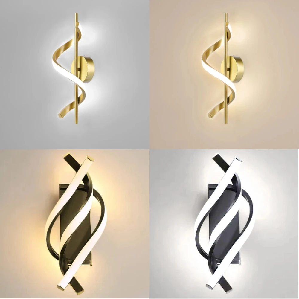 LED Wall Lamp Spiral Design Indoor Wall Lights Outdoor Modern Sconce Lamp Interior Lighting Fixture Home Decor