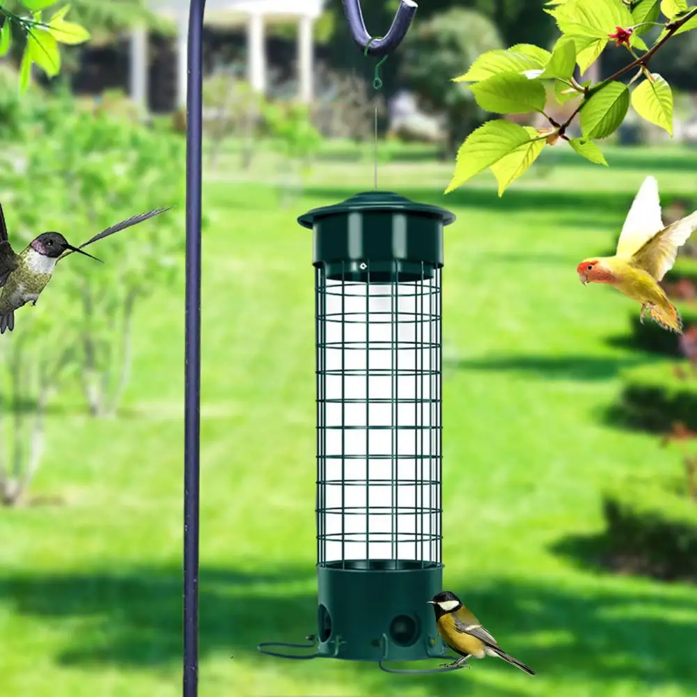 

Squirrel-Proof Wild Bird Feeder Portable Bird Feeder For Garden Yard Outdoor Wrought Iron Hanging Hummingbird Feeder