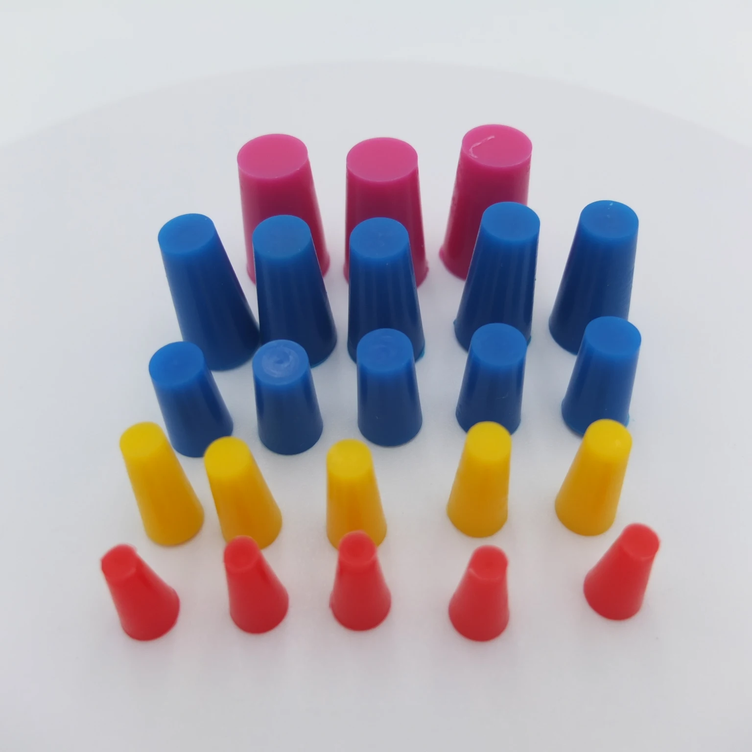 Silicone Rubber Cone Tapered Stopper Plugs Powder Coating Paint (length unit: mm) (Color Random)