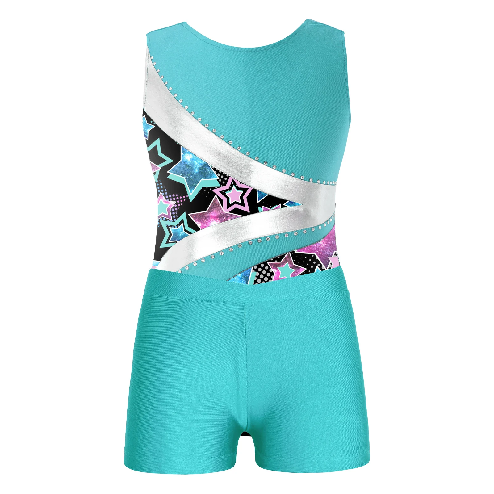 Kids Sleeveless Leopard Print Gymnastics Leotard with Shorts Yoga Gymnastics Jumpsuit for Girl Children Ballet Dance Outfits