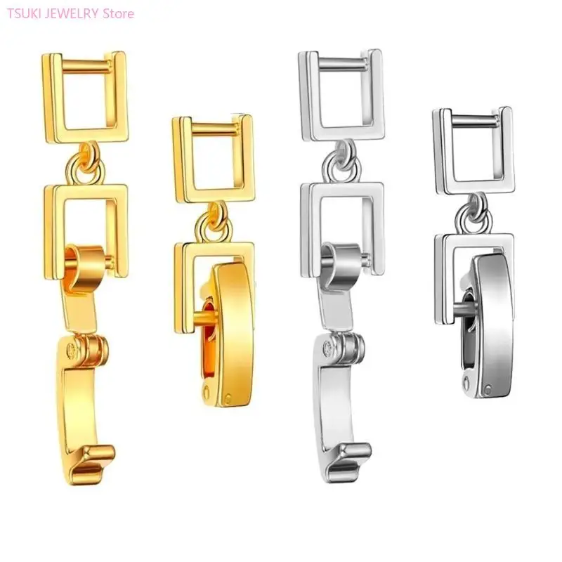 62KE 4 Pieces Bracelet Necklace Extender Clasps Sturdy Copper Silver Gold Options