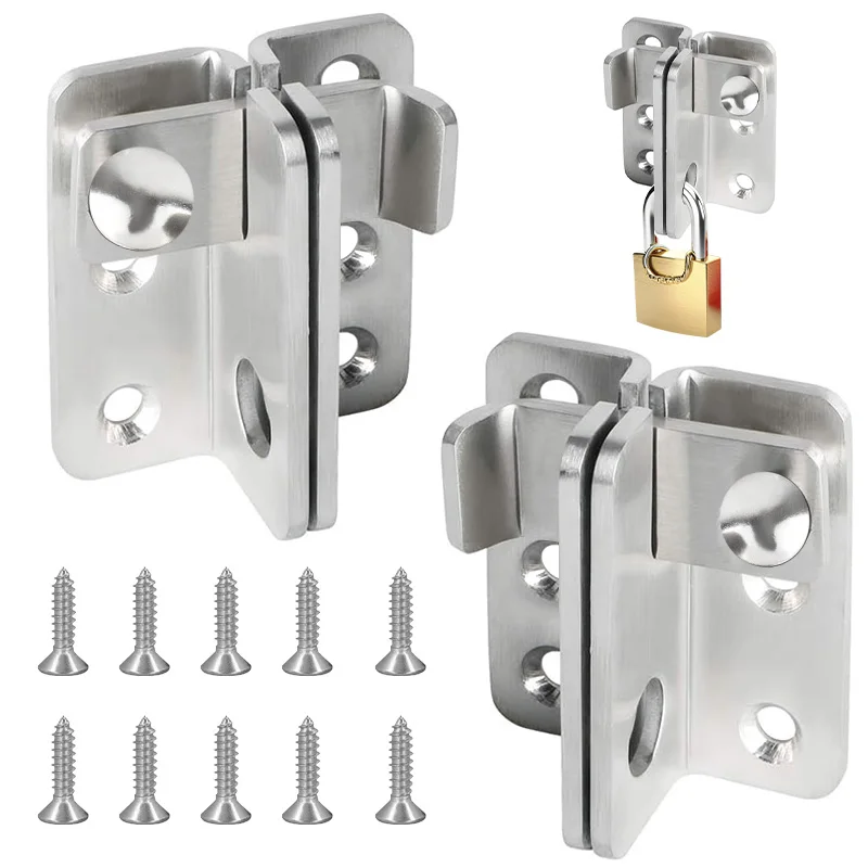 

Door Hasps Stainless Steel Punching Wardrobe Security Door Gate Bolt Latch Lock Bracket Hasp Furniture Door Bolts Hardware Lock