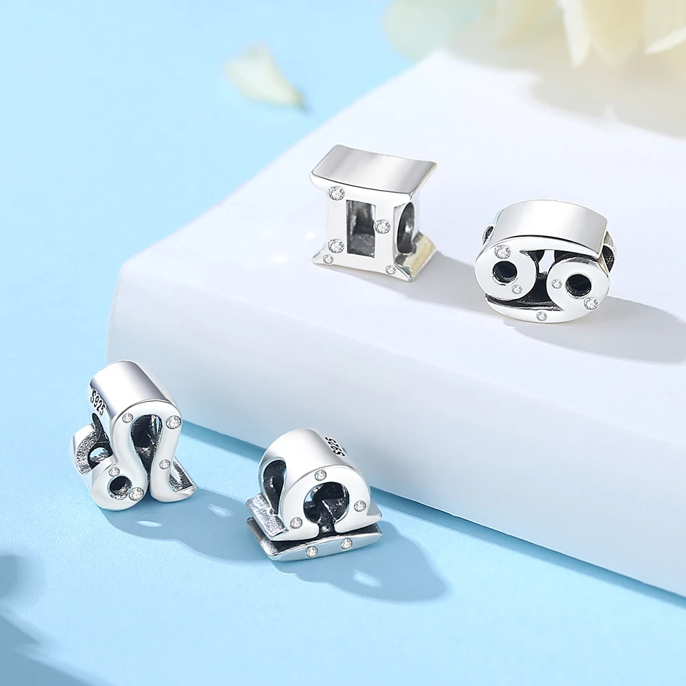 Bạc 925 Hạt Charm Hạt Gốc Lấp Lánh Paw In & Trái Tim Tinh Thể Quyến Rũ Phù Hợp Với Vòng Tay Pandora Nữ Trang Sức