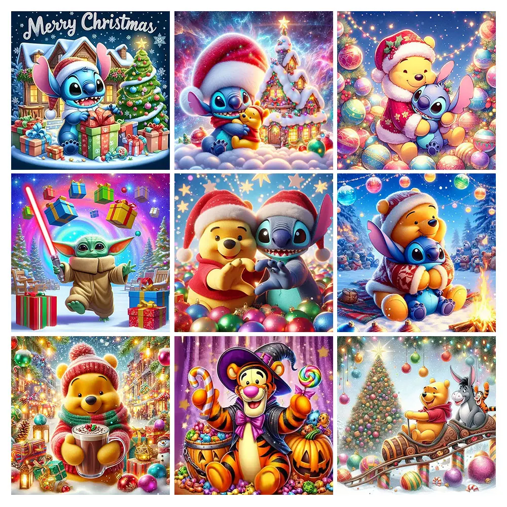 

Disney 5D Cartoon Diamond Painting Winnie Pooh Tigger Diamond Embroidery Stitch Mosaic Picture Christmas Home Decor