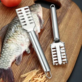 1PC In Acciaio Inox Pesce Bilancia Coltello Scala Raschietto Sawtooth Raschiatura Disossatura Filetatura Taglio Raschiare Scavo Maw Coltello