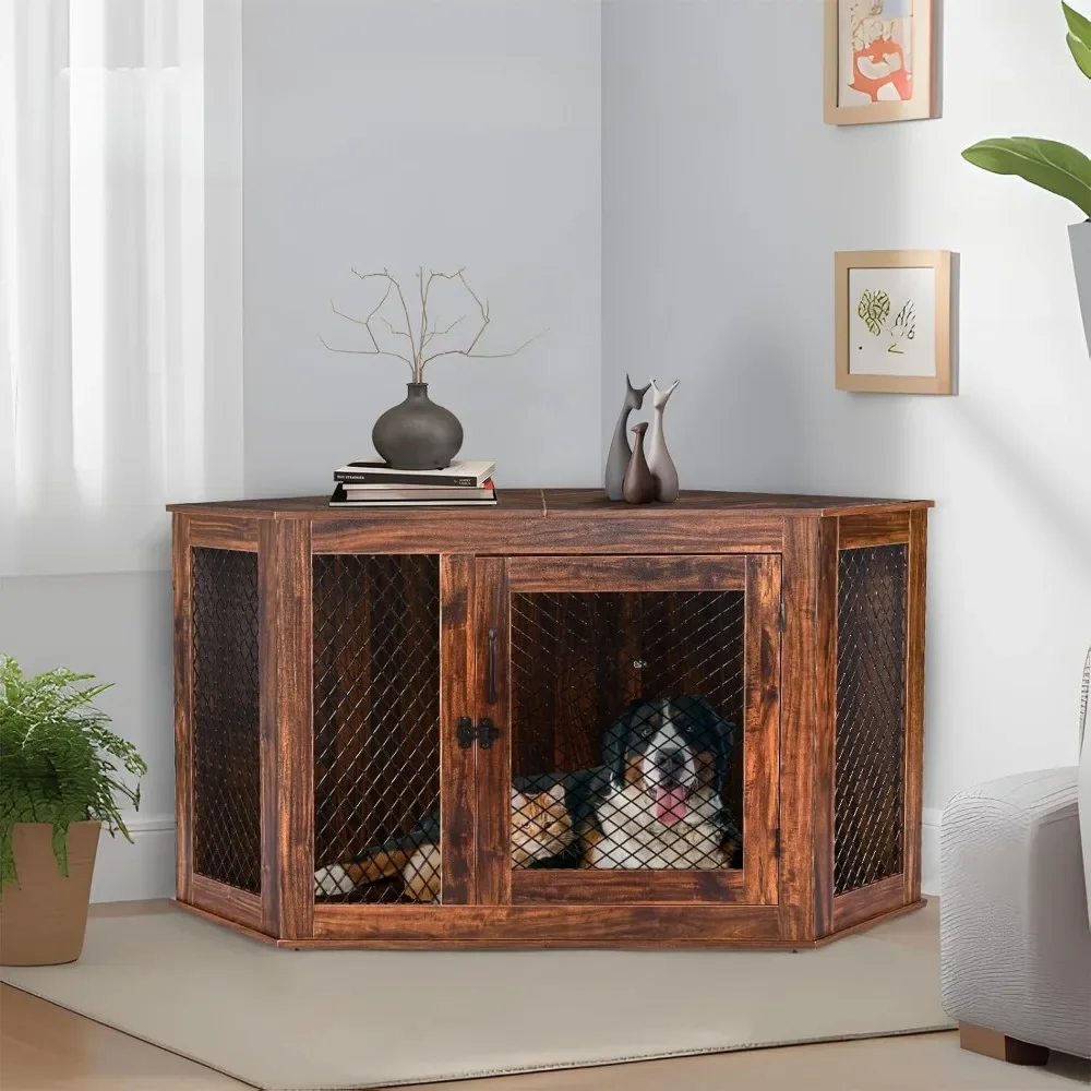 

Corner dog cage furniture, wooden kennel with door furniture, end several style dog house pet kennel indoor