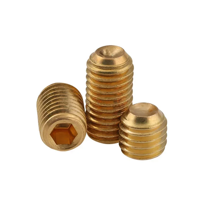 DIN916 Solid Brass Hex Hexagon Socket Allen Cup Point Copper handles Bolt Set Screw