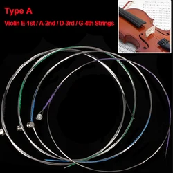 4pcs/set Violin Strings E-A-D-G Steel Core Nickel E-1st / A-2nd / D-3rd / G-4th Strings Se Musical Instrument Parts Accessories