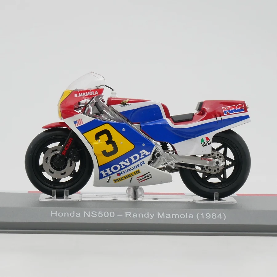 IXO 1:18 Scale Diecast Alloy Moto GP 1984 Honda NS500 Randy Mamola Motorcycle Toys Cars Model Classic Adult Gift Static Display