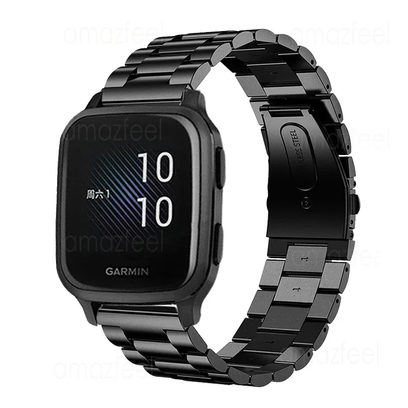 20mm pulseira de metal para garmin venu sq música pulseira de aço inoxidável para garmin venu 2 plus/vivomove esporte relógio banda