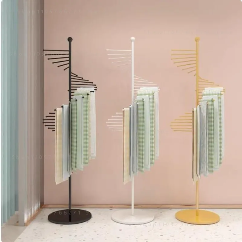 Wrought Iron Floor Silk Scarf Rack Hanging Scarf  Display Belt Hanging Bag  Shelf Display RacK