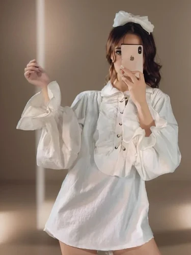 Imagen 2 del producto Zadily Camisa victoriana gótica para mujer, blusa de poeta Príncipe Vampiro, jersey renacentista Medieval de verano 2025, Top de bucanero con volantes