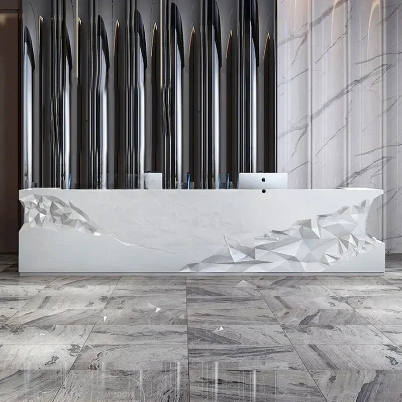 

Стойка ресепшн из стеклопластика для салона красоты, современный сервисный бар, консультационная стойка для компании