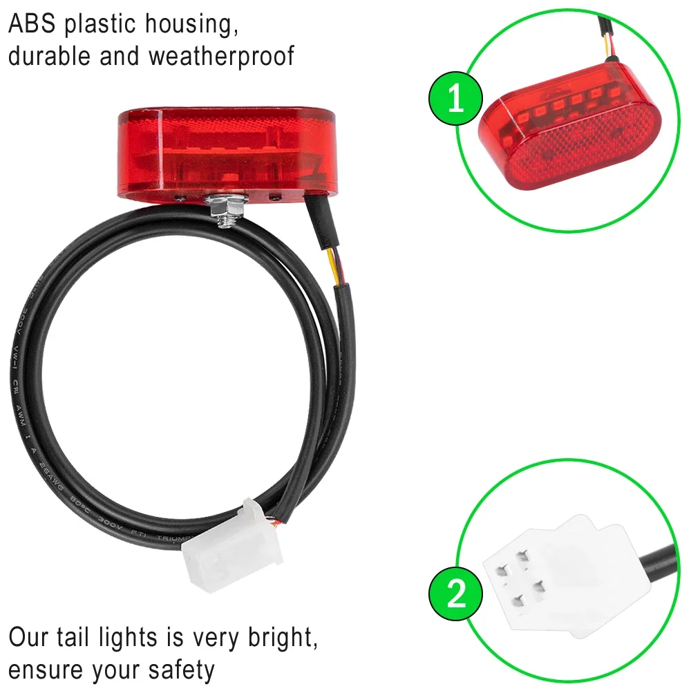 سكوتر كهربائي ضوء الذيل الخلفي ، أدى ضوء الفرامل ، مصباح لسرعة الطريق ، الروك ، كروس مزدوج ، الحاجز الخلفي ، اكسسوارات المصابيح الخلفية