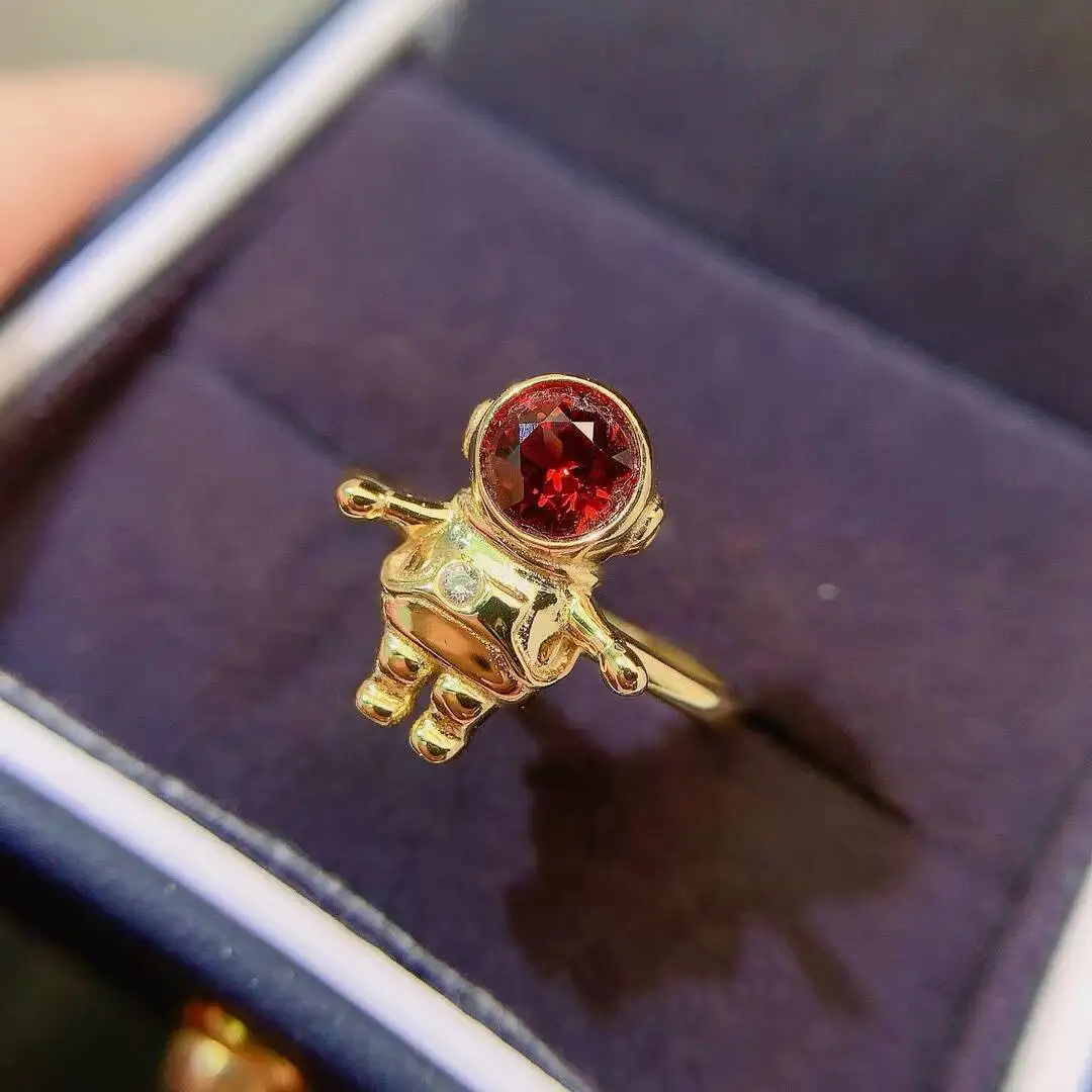 KJJEAXCMY New Jewelry Natural Women's Garnet Ring 925 silver inlay Colorful and splendid High clarity supports detection