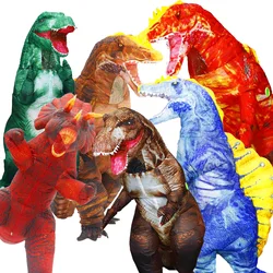 Triceratops Cosplay T rex Dino Spinosaurus Inflatable Costume for Adult Fancy Dress up Halloween Party Anime Suit
